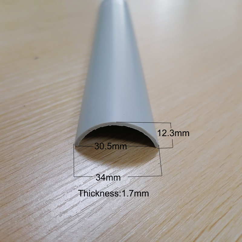 PVC C ช่องครึ่งวงกลมท่อพีวีซีท่อพีวีซีโปรไฟล์การอัดรีดสำหรับการป้องกันขอบ